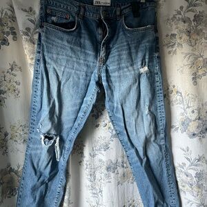 Zara women's Blue Distressed Jeans size 10